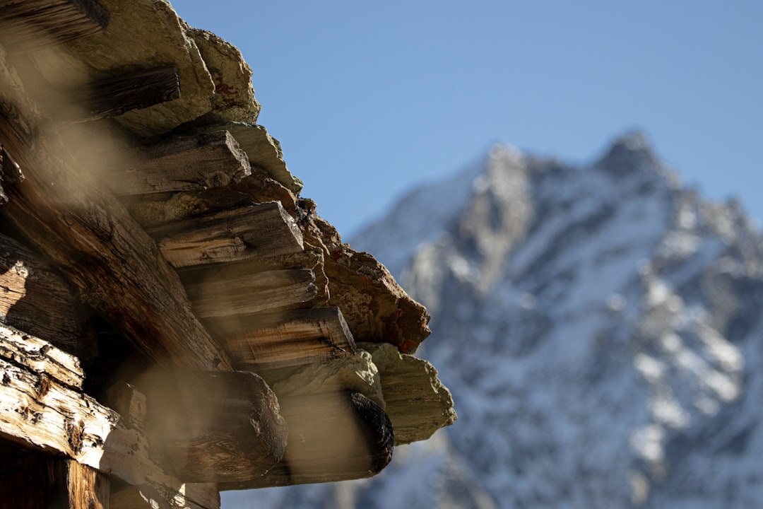 mountain chalet in snow